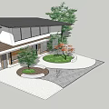 Visitor Center Featuring Modern Architectural Design Large Windows Surrounding Trees And Landscape Elements