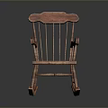 Wooden Rocking Armchair With Classic Design Woven Seat And Rocking Legs