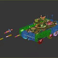 Armored Military Vehicle With Camouflage Coating And Surrounding Missile Units