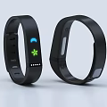 Black Smart Watch Bracelet with Digital Display Green Star Blue Moon Icons Modern Design