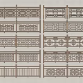 Traditional Wooden Railings With Various Intricate Carved Decorative Patterns And Styles