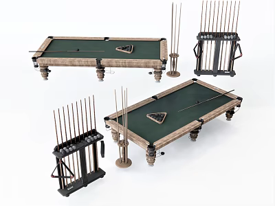 High Quality Billiard Tables And Cue Racks Sports Equipment Set For Game Rooms 3d model