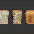 Freshly Baked Bread Loaves With Golden Crust And Soft Inside Texture 3d model