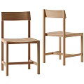 Round Wooden Outdoor Table With Simple Design And Matching Wooden Chair