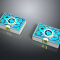 Decorative Boxes With Blue Intricate Patterns And Gold Lock Details