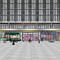 Vibrant Commercial Street With Modern Multi Story Buildings Storefronts And Pedestrians Lively Atmosphere