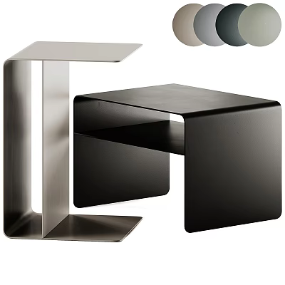 Modern Coffee Table Design With Sleek Metal Frame And Black Silver Finish 3d model