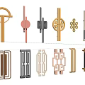 new chinese style door handle 3d model
