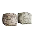 Vintage Typography Bean Bag Chair Design With Classic Text Patterns And Comfortable Seating