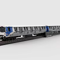Detailed Building Blocks Metro Train Model With Multiple Cars And Tracks