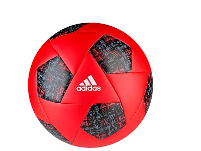 Red And Black Adidas Soccer Ball With Patterned Design And Brand Logo 3d model