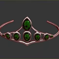 Elegant Silver Crown Decorative Accessory With Green Gemstones Inlaid Design