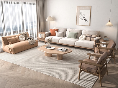 Nordic Sofa Coffee Table Combination model