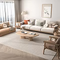 Nordic Sofa Coffee Table Combination 3d model