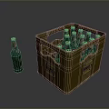 Yellow Beer Crate With Green Bottles And Single Bottle Beside It