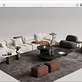 Modern sofa coffee table combination 3d model