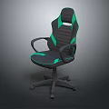 Black and Green Office Chair with High Back Ergonomic Design Armrests and Rolling Wheels