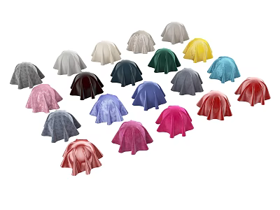 Colorful Umbrella Shaped Decor Items with Various Colors Arranged in Circle 3d model