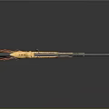 Ornate Luxury Decorated Rifle With Golden Carvings And Red Accent Details