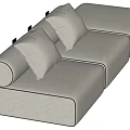 Modern Light Gray Sectional Sofa With Modular Design And Plush Cushions 3d model