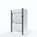 Modern Storage Cabinet With White And Gray Design Featuring Door And Digital Control Panel