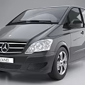 Mercedes Benz Black MPV With Sleek Exterior Design And Silver Wheels