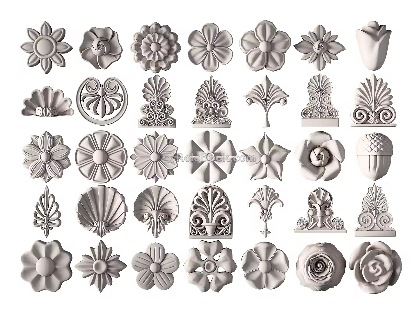 European-style carved 3d model