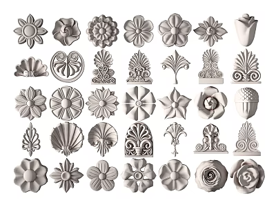 European-style carved 3d model