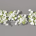 Elegant Floral Installation with White Flowers and Green Foliage on Metal Rack
