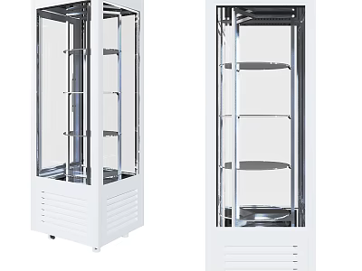 Floor Standing Display Cabinet Shelving With Clear Glass Doors And Metal Frame Shelves 3d model