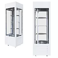 Floor Standing Display Cabinet Shelving With Clear Glass Doors And Metal Frame Shelves
