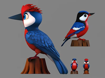 woodpecker bird 3d model