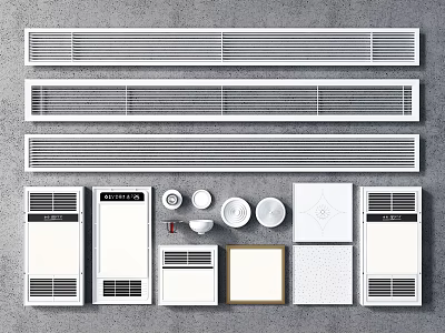 Various Types of Modern Air Conditioner Vents Design and Installation Styles 3d model