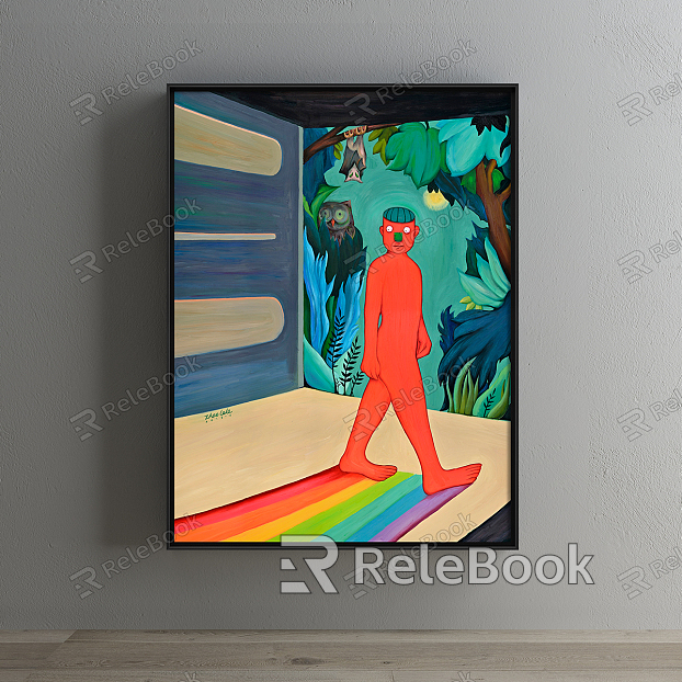 Modern abstract painting simple red porch abstract figure decorative painting model