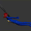 Pink Haired Game Movie Character With Blue Outfit Wings Flying And Holding Sword