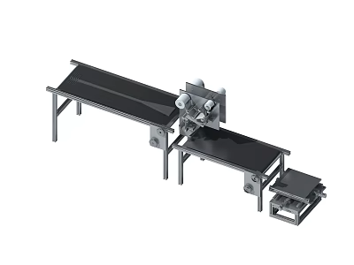 Industrial Conveyor System With Metal Frame For Automated Production Line Material Handling 3d model