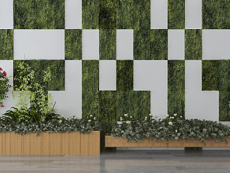 Modern Green Wall 3d model