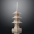 Modern Tower Ancient Building 3d model