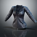 Classic Black Leather Jacket With Zipper Front And Side Pockets Design 3d model