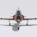 Black Military Two Seater Fighter Jet With Landing Gear And Insignia On Ground