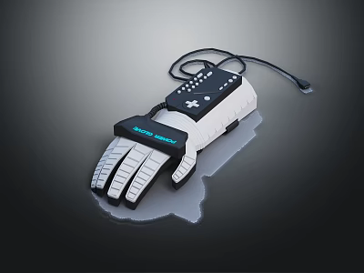 Robotic Arm Device With Control Box And Finger Like Structure In Black White Design 3d model