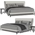 Modern Minotti double bed 3d model