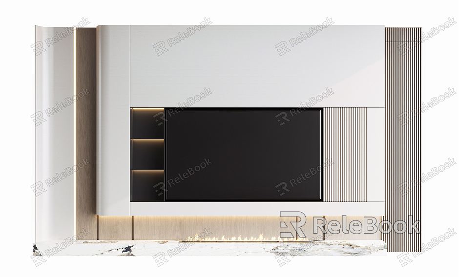 Modern TV background wall model