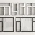 Modern casement window door and window system window 3d model