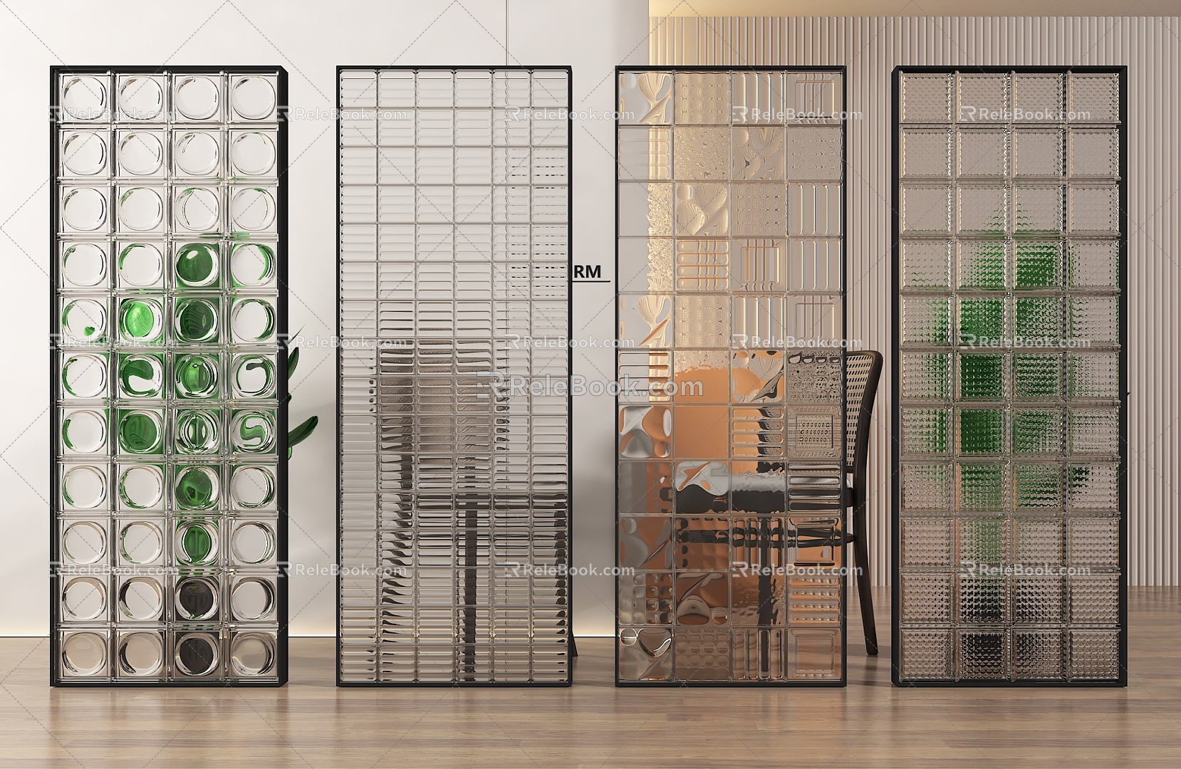 glass brick partition glass brick glass partition 3d model