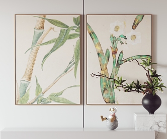 Modern Plant Painting Hanging Painting Decorative Painting 3d model