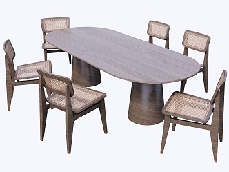 New Chinese Dining Table and Chair 3d model