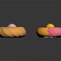 Colorful Frosted Donuts With Sprinkles And Assorted Shapes On White Surface