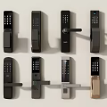 Password lock fingerprint lock anti-theft door password lock smart lock door handle anti-theft door lock entry door lock 3d model