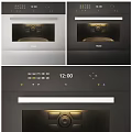 Kitchen Appliances Featuring Different Designs Black and Silver Control Panels with Knobs and Time 3d model
